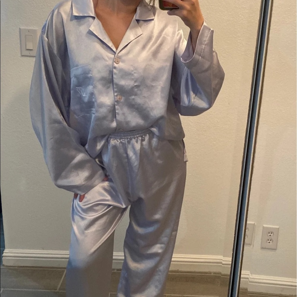 Christian Dior Vintage Light Blue Pajama Sleep Set
